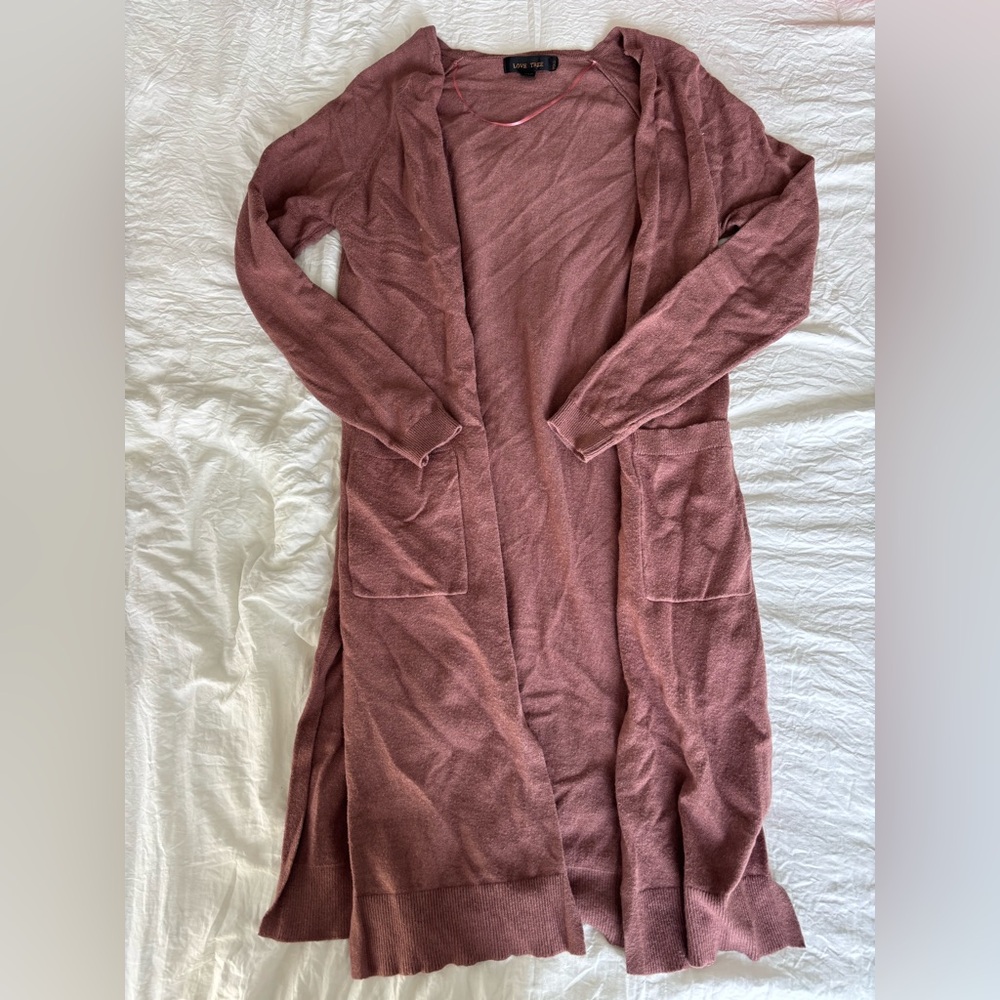 Love Tree Dusty Rose Knit Cardigan
